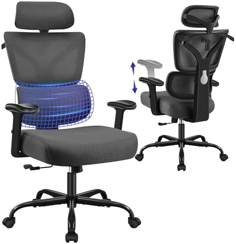 High Back Mesh Office Chair with Lumbar Support — Smart Chairs, Hayelf