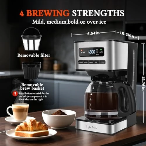 Programmable Coffee Maker 12 Cup, Hot and Iced — Coffee Maker, Taylor Swoden