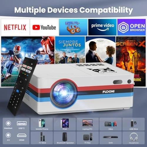 Smart Projector with WiFi 6 and Bluetooth 5.3 — Smart Projector, FUDONI
