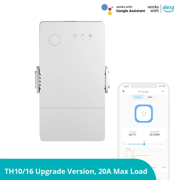 WiFi Smart Switch with Temperature Humidity Monitoring — Smart Plug, Sonoff