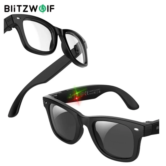 AI Smart Glasses with Heart Rate, Blood Oxygen Monitoring, and UV Detection — Smart Glasses, BlitzWolf