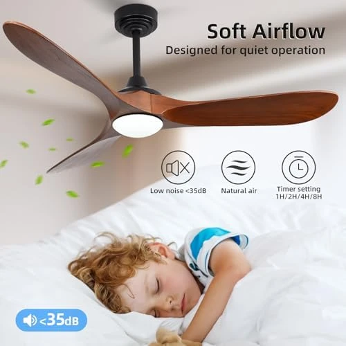 Outdoor Ceiling Fan with Light and Remote via WiFi Alexa — Smart Fan, Homlit