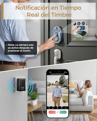 WiFi Smart Lock with Camera - Keyless Entry Deadbolt with Handle Set, 5-in-1 Camera+Doorbell+Fingerprint+Keypad, App... — Smart Lock, Arpha