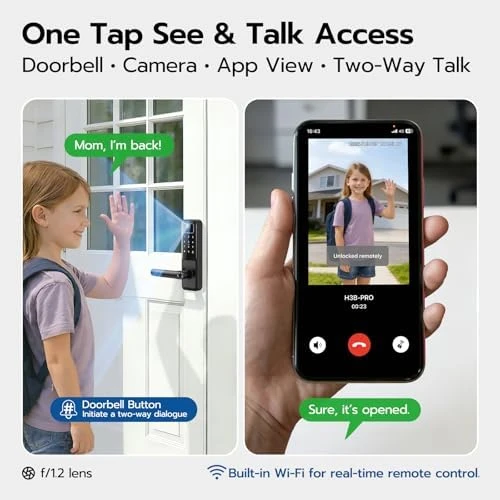 WiFi Video Smart Door Lock with Camera & Doorbell — Smart Lock, Nyboer