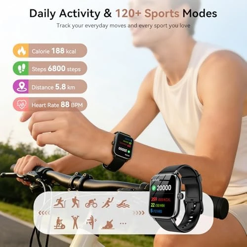 1.85" HD Touch Screen Fitness Tracker with Bluetooth Calling & Alexa — Smart Watch, iBesi