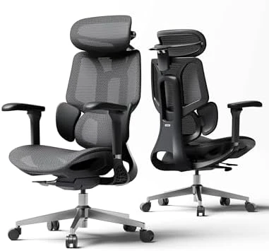 E3 Pro 2026 Edition Ergonomic Office Chair, Mesh Desk Chair with 3-Zone Floating Lumbar Support, Upgraded 4D Headrest,... — Smart Chairs, Hbada