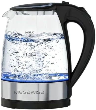 Electric Kettle, No Plastic Contact with Water, Auto Shut-Off, Fast Boil — Electric Kettle, MEGAWISE