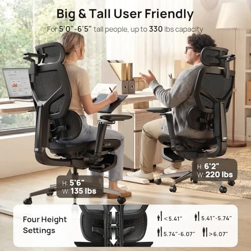 Ergonomic Office Chair with Adaptive Dual-Wing Lumbar Support — Smart Chairs, CabeVibe