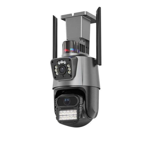 Dual Lens Wifi Camera Outdoor Dual-Screen AI Auto Tracking PTZ IR Color Night Vision Onvif 2-Way Audio Surveillance — Security Camera