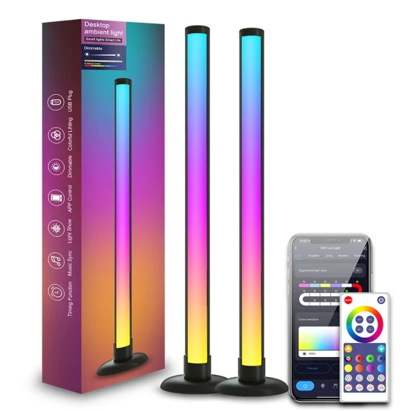 Smart LED RGBIC Desktop Lamp Atmosphere Rhythm Pickup Light Bars — LED Strip Lights, LIXINCORDA