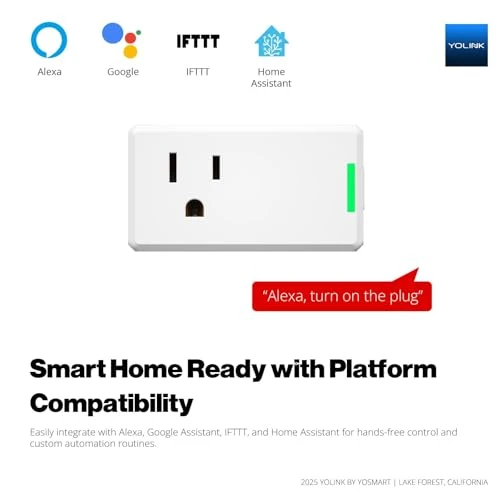 Smart Energy Plug 15A – 1/4 Mile LoRa Range, High-Power Devices with Cycle Schedule, Real-Time Energy Monitoring,... — Smart Plug, YoLink
