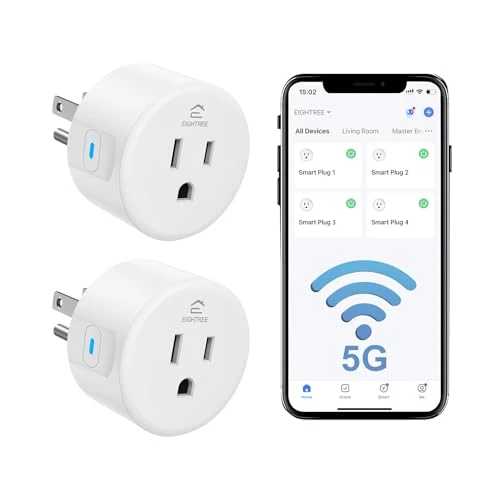 Smart Plug 5GHz & 2.4GHz, 15A WiFi Smart Outlet with Remote Control, Timer, Schedule — Smart Plug, EIGHTREE