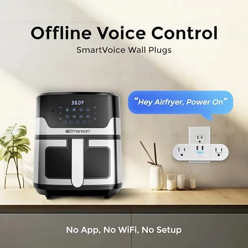 SmartVoice 4-in-1 Dual Wall Plug — Smart Plug, Emerson