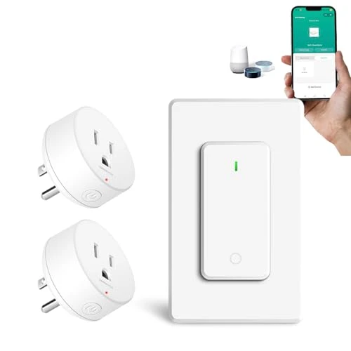 WiFi Smart Outlet Plug with Remote, Wall Switch, Compatible with Alexa and Google — Smart Plug, GREENCYCLE