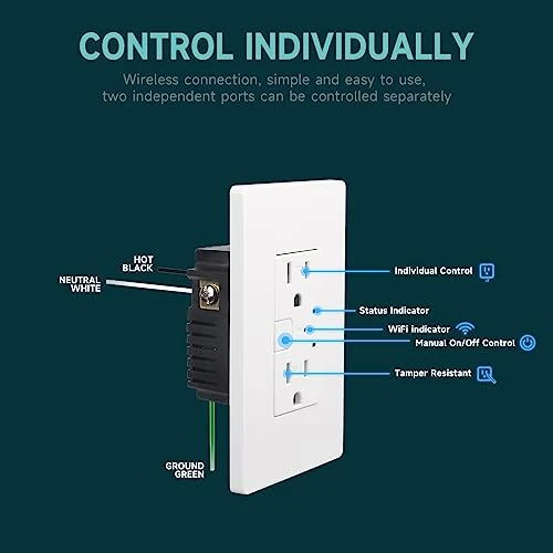 2 Pack Smart Wall Outlet — Smart Plug, TOPELER
