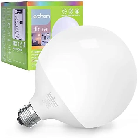 LED Light Bulb, G120 Globe Bulb, 15W Globe Light Bulbs, Daylight 5000k Non-Dimmable, E26 Base Large Decorative Lamp,... — Smart Light Bulb, Jardhom
