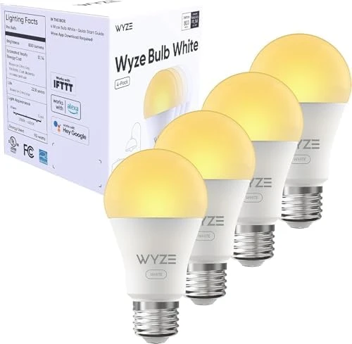 Lifestyle Bulb White, 800LM A19 Tunable-White Wi-Fi Smart Light Bulb, Compatible with Alexa and Google Assistant,... — Smart Light Bulb, Wyze