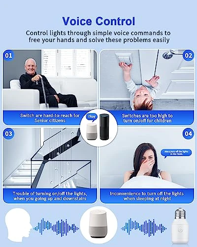 Remote Control Light Socket with WiFi — Smart Light Bulb, HAPYTHDA