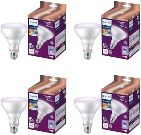 Smart 65W BR30 Color LED Smart Bulb 4-Pack — Smart Light Bulb, Philips