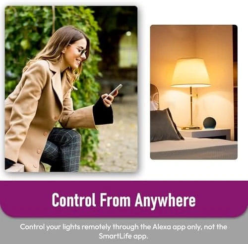 Smart Light Bulbs 130W Equivalent, RGBCW Color Changing, A19 E26 Bluetooth, No WiFi Required, 12W 1300LM, 4 Pack — Smart Light Bulb, LUXFACT