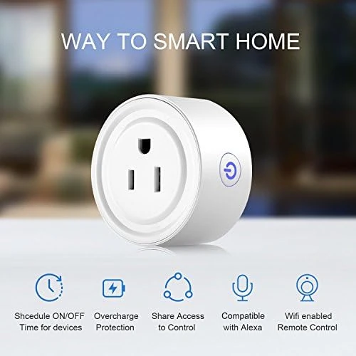 Smart Plug 2 Pack Wi-Fi Enabled Mini Smart Socket — Smart Plug, Apromio