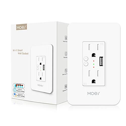 Smart USB Wall Outlet Receptacle with Type-C & Type-A Charger — Smart Plug, MOES