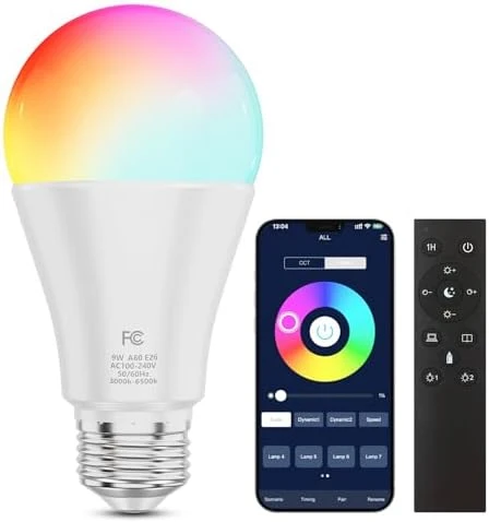 Color Changing Light Bulb with Remote Control & App Control — Smart Light Bulb, MXhme