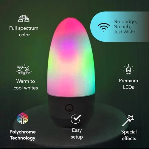 Color Smart Candle LED Bulb with Flame Effect — Smart Light Bulb, LIFX