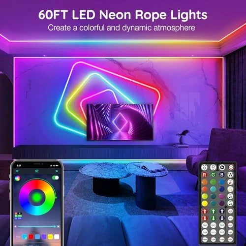 LED Neon Rope Lights 60FT — LED Strip Lights, SINLEY