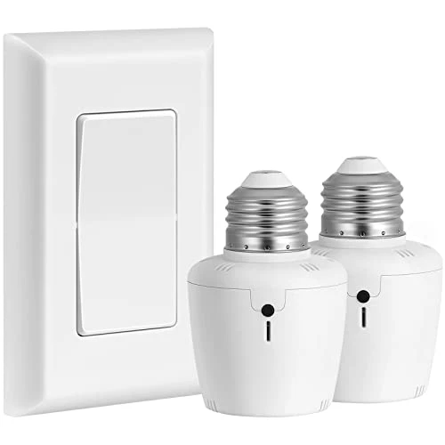 Remote Control Light Bulb Socket with Wall Mount Switch — Smart Switch, SURAIELEC