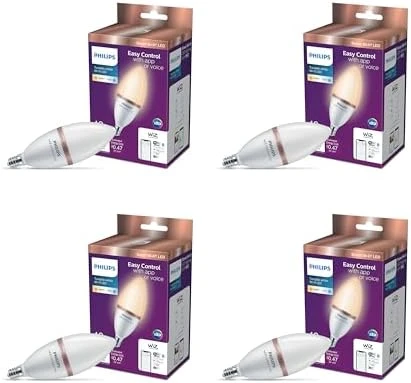 Smart 40W B12 Tunable White Smart Candle-shape 4-Pack — Smart Light Bulb, Philips