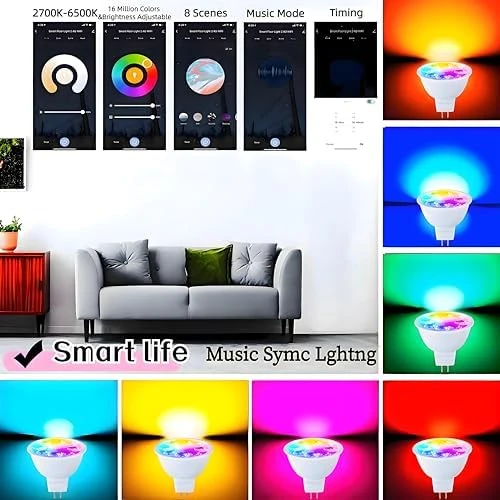 Smart MR16 LED Bulb Dimmable Color Changing — Smart Light Bulb, Wixann
