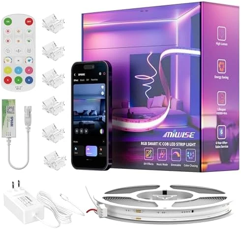 COB LED Strip Light with Bluetooth APP Control and Music Sync — LED Strip Lights, MIWISE