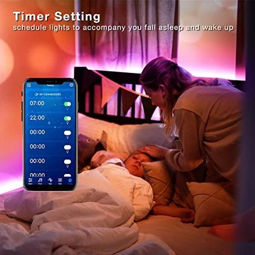 LED Lights for Bedroom 200ft, Music Sync Color Changing, Smart App Control with Remote — LED Strip Lights, phopollo