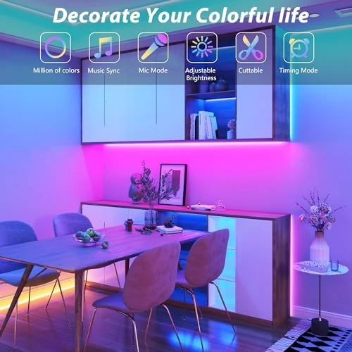 Led Lights for Bedroom 50ft Music Sync Color Changing Led Strip Lights — LED Strip Lights, Ledagic