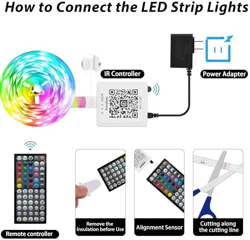 RGB LED Strip Lights 50FT — LED Strip Lights, GANZQH