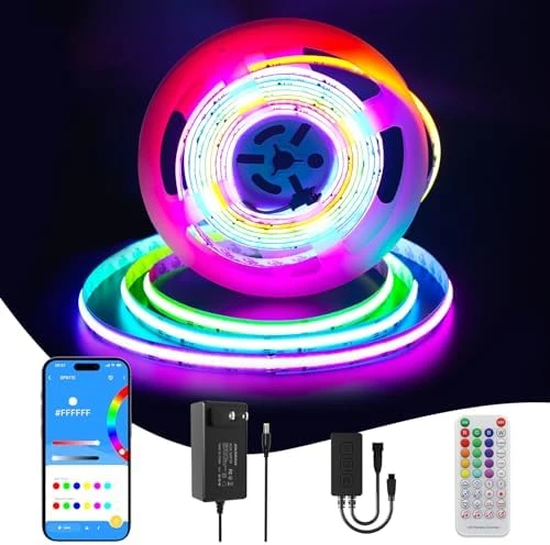 RGB Smart IC COB LED Strip Light 18ft — LED Strip Lights, Gingsow