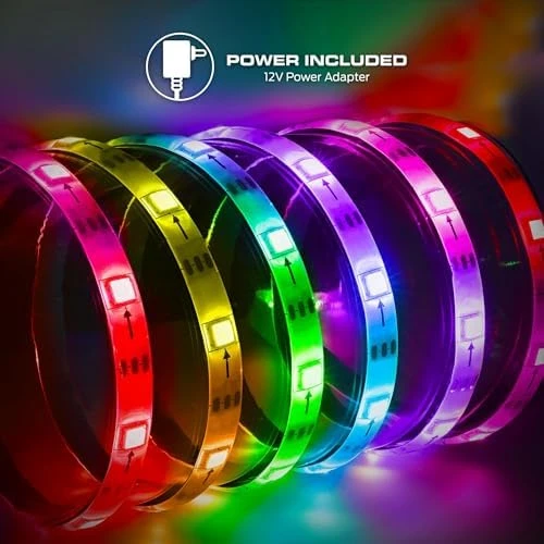 Smart 100 Foot RGB+IC LED Strip Lights, Sound Reactive Strip Lights for Bedroom, App & Voice Control — LED Strip Lights, MONSTER