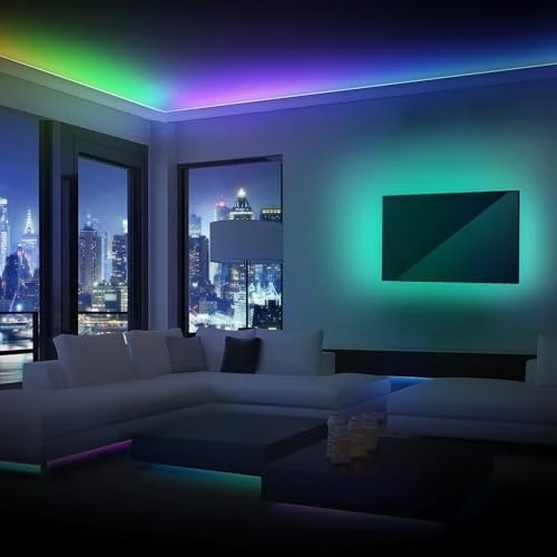 Smart 100 Foot RGB+IC LED Strip Lights, Sound Reactive Strip Lights for Bedroom, App & Voice Control — LED Strip Lights, MONSTER