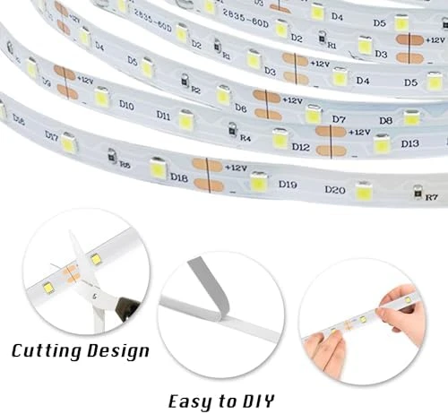 White LED Strip Lights, 20ft Dimmable Super Bright 24V 6500K 360 LEDs — LED Strip Lights, dalattin