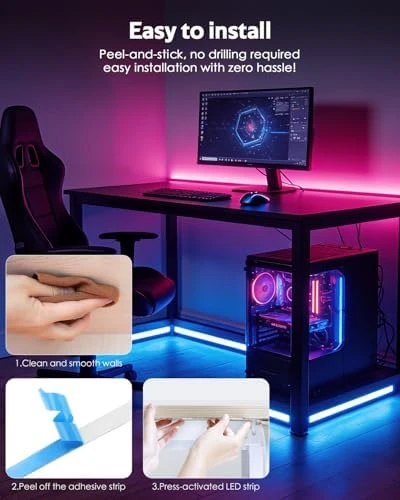 Bluetooth USB RGB COB LED Strip Lights 6.56FT with Remote Control — LED Strip Lights, Samsion