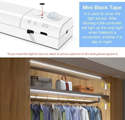 Dual Motion Sensor Stair Lights Strip — LED Strip Lights, WOBANE
