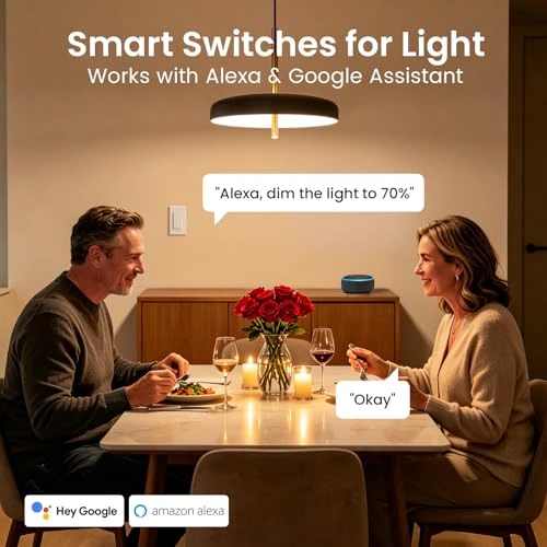 Smart Dual Dimmer Light Switch — Smart Switch, GHome Smart