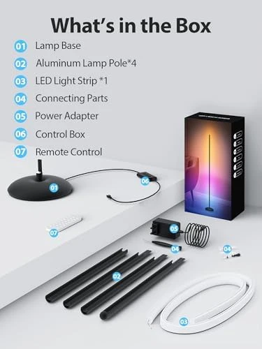 Smart RGB LED Corner Floor Lamp — LED Strip Lights, Vexinat