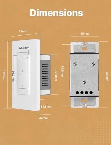 Star Ring Smart Ceiling Fan Control and Dimmer Light Switch — Smart Switch, MOES