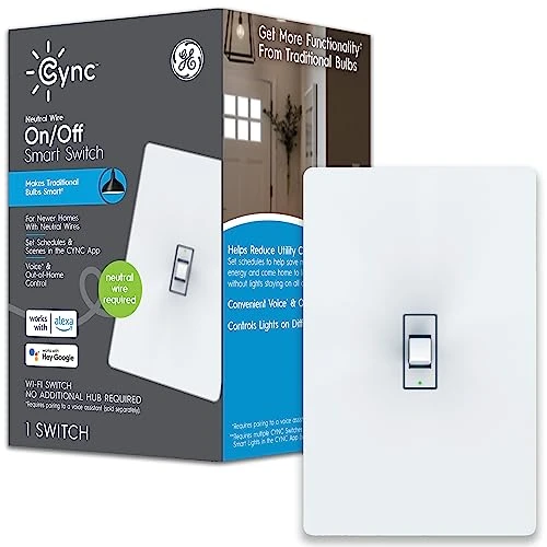 4-Wire On/Off Button Style Smart Switch — Smart Switch, Cync