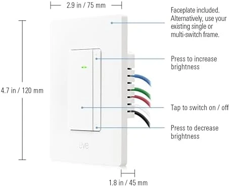 Dimmer Switch (Matter) 2-Pack – Smart Dimmer Switch — Smart Switch, EVE
