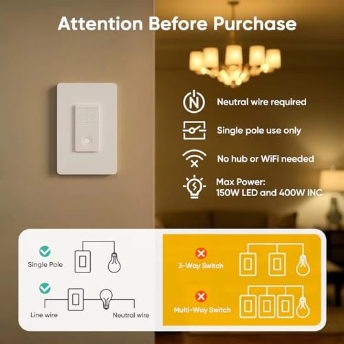Dimmer Switch with Magnetic Remote — Smart Switch, TREATLIFE