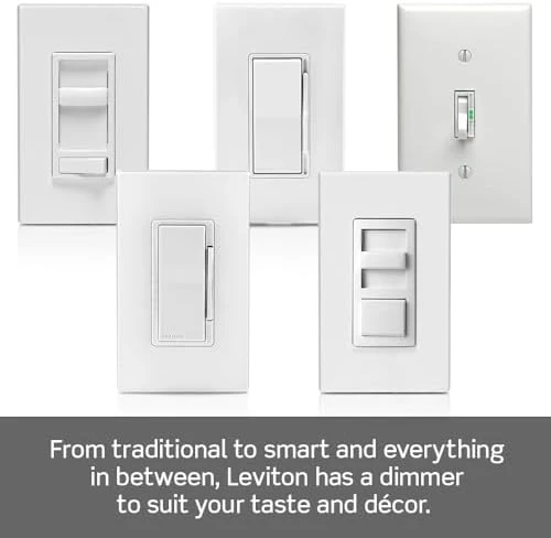 SureSlide Dimmer Switch for Dimmable LED, Halogen and Incandescent Bulbs — Smart Switch, Leviton