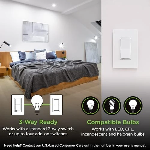 800 Series Z-Wave On/Off Paddle Switch — Smart Switch, Enbrighten